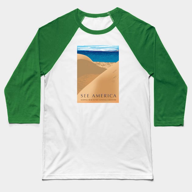 See America Sleeping Bear Dunes National Lakeshore Baseball T-Shirt by mafmove